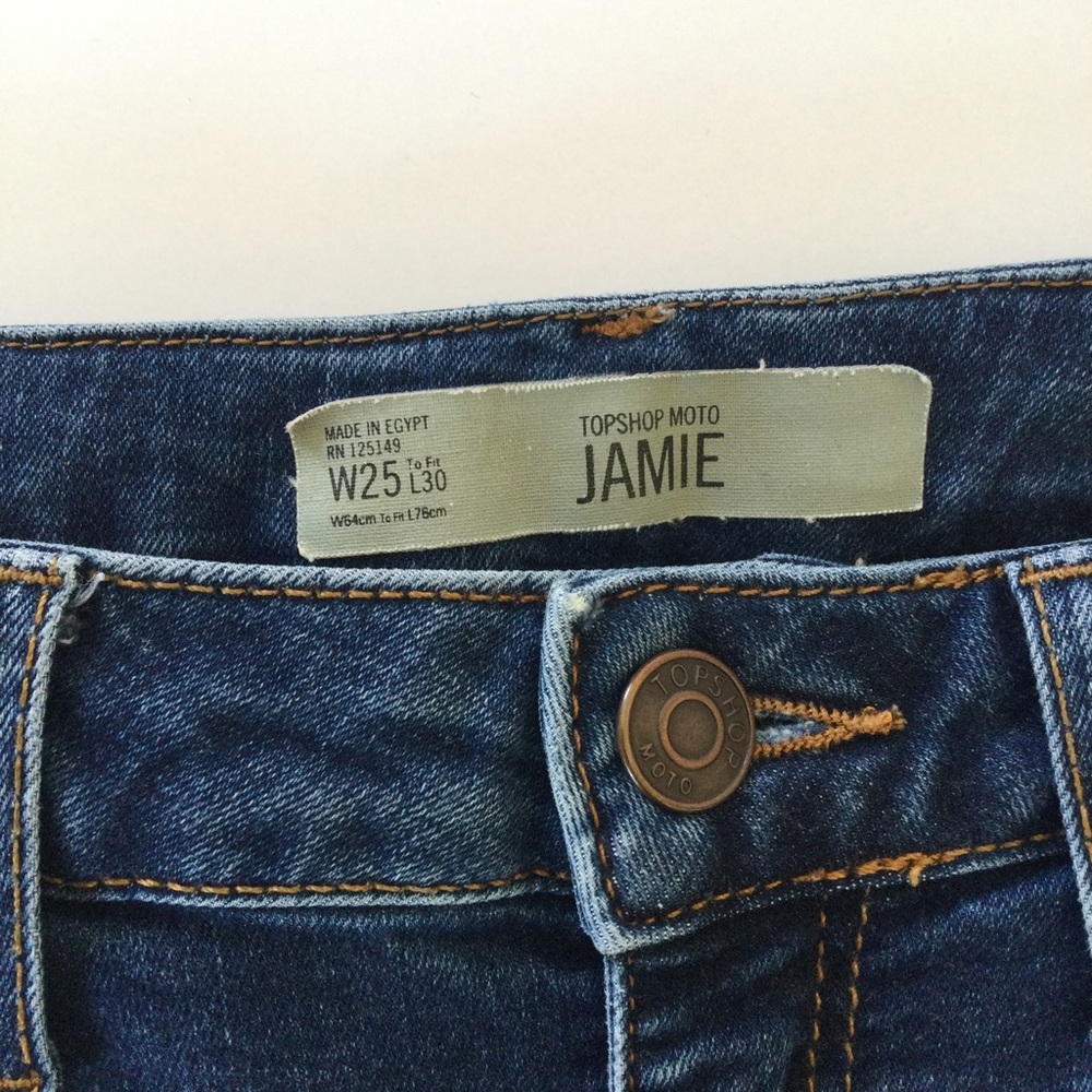 Top Shop Moto Jamie Distressed Jeans - Picture 4 of 5